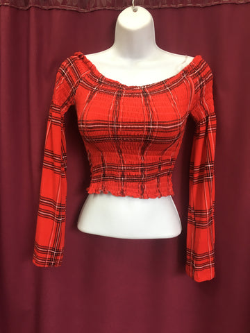 Plaid Crop top long Sleeve 8 Pack (Size: XS-S M-L-XL 1-2-2-2-1)