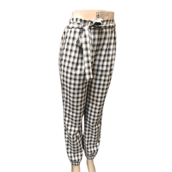 Belted Spring Plaid Pants 6 Pack (Size: S-M-L, 2-2-2)