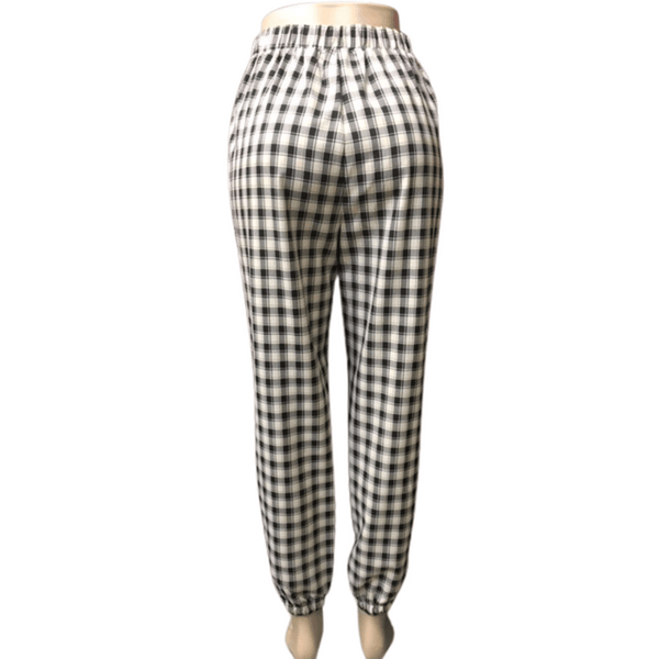 Belted Spring Plaid Pants 6 Pack (Size: S-M-L, 2-2-2)