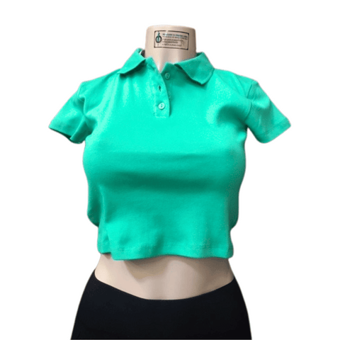 Fashion Junior Polo Crop Top 6 Pack Per Color (Size: S-M-L, 2-2-2)