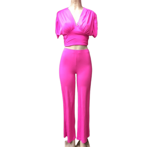 Crop Top Flare Pant Set 3 Pack (Size: S-M-L, 1-1-1)