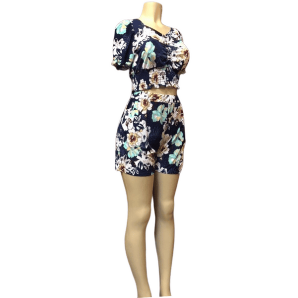 2 PCs Floral Short Set 6 Pack Assorted Colors (Size: S/M-L/XL, 3-3)