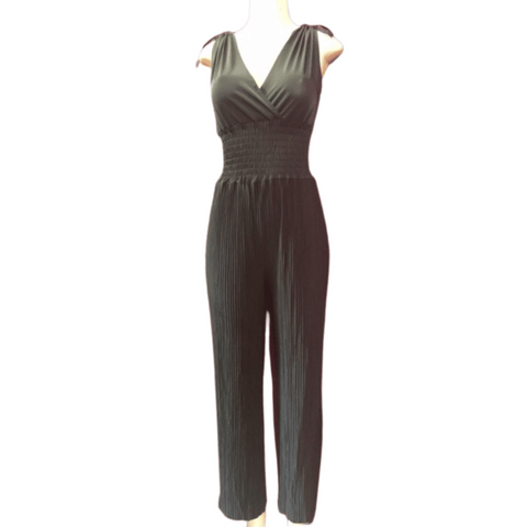 Wide Leg Cinched Waist V Neck Jumpsuit 6 Pack Assorted Colors (Size: S/M-L/XL, 3-3)