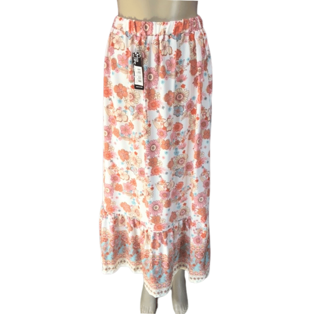 Floral Long Skirt 6 Pack Assorted Colors (Size: S/M-L/XL, 3-3)