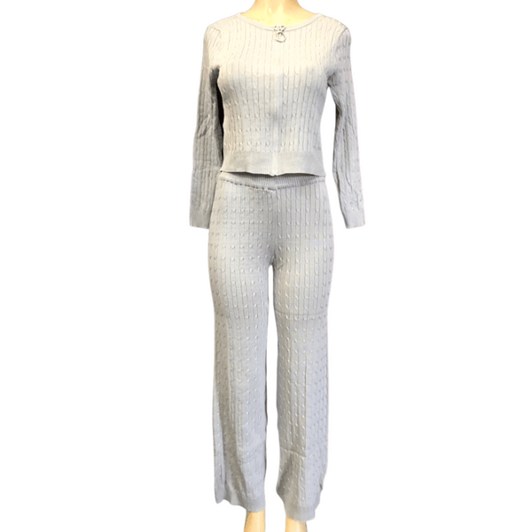 Cable Knit Zipper Front Wide Leg Pant Set 6 Pack Assorted Colors (Size: One Size Fits All)