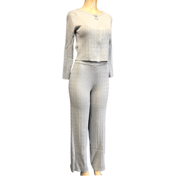 Cable Knit Zipper Front Wide Leg Pant Set 6 Pack Assorted Colors (Size: One Size Fits All)