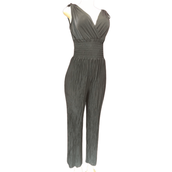 Pleated Cinched Waist V Neck Jumpsuit 6 Pack Assorted Colors (Size: S/M-L/XL, 3-3)