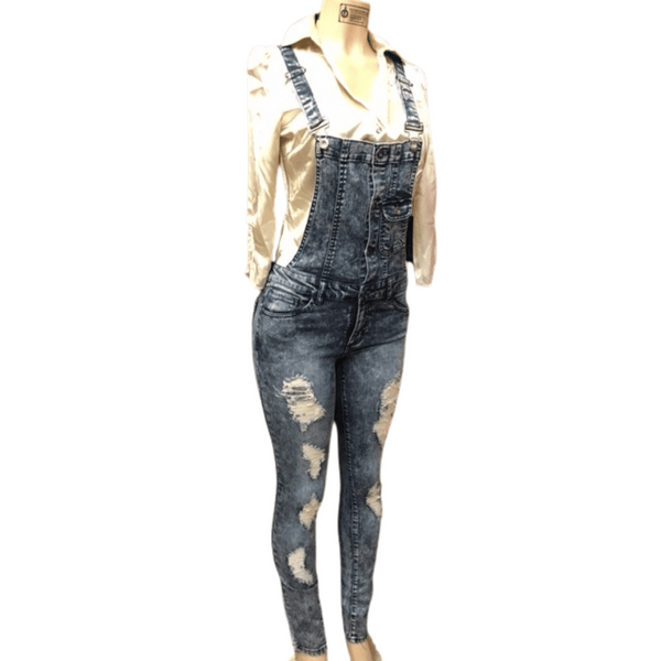 Distressed Skinny Leg Overall 4 Pack (Size: S-M-L-XL, 1-1-1-1)