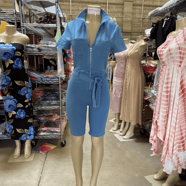 ﻿Denim Capri Jumpsuit  3 Pack (S-M-L, 1-1-1)