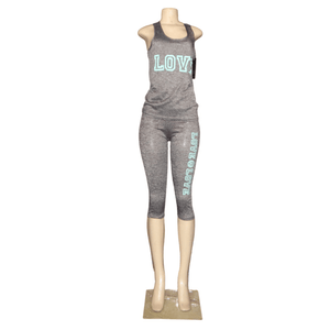 LOVE 2-Piece Capri Tank Set  (S/M-L/XL, 3-3)