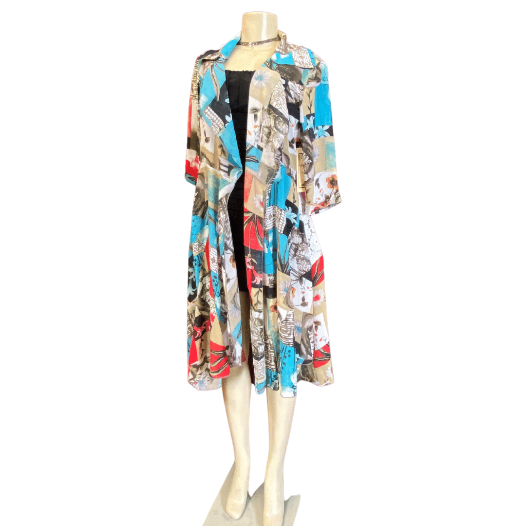 Scarf Print Beach Cover Ups 6 Pack (Size: S-M-L-XL, 1-2-2-1)