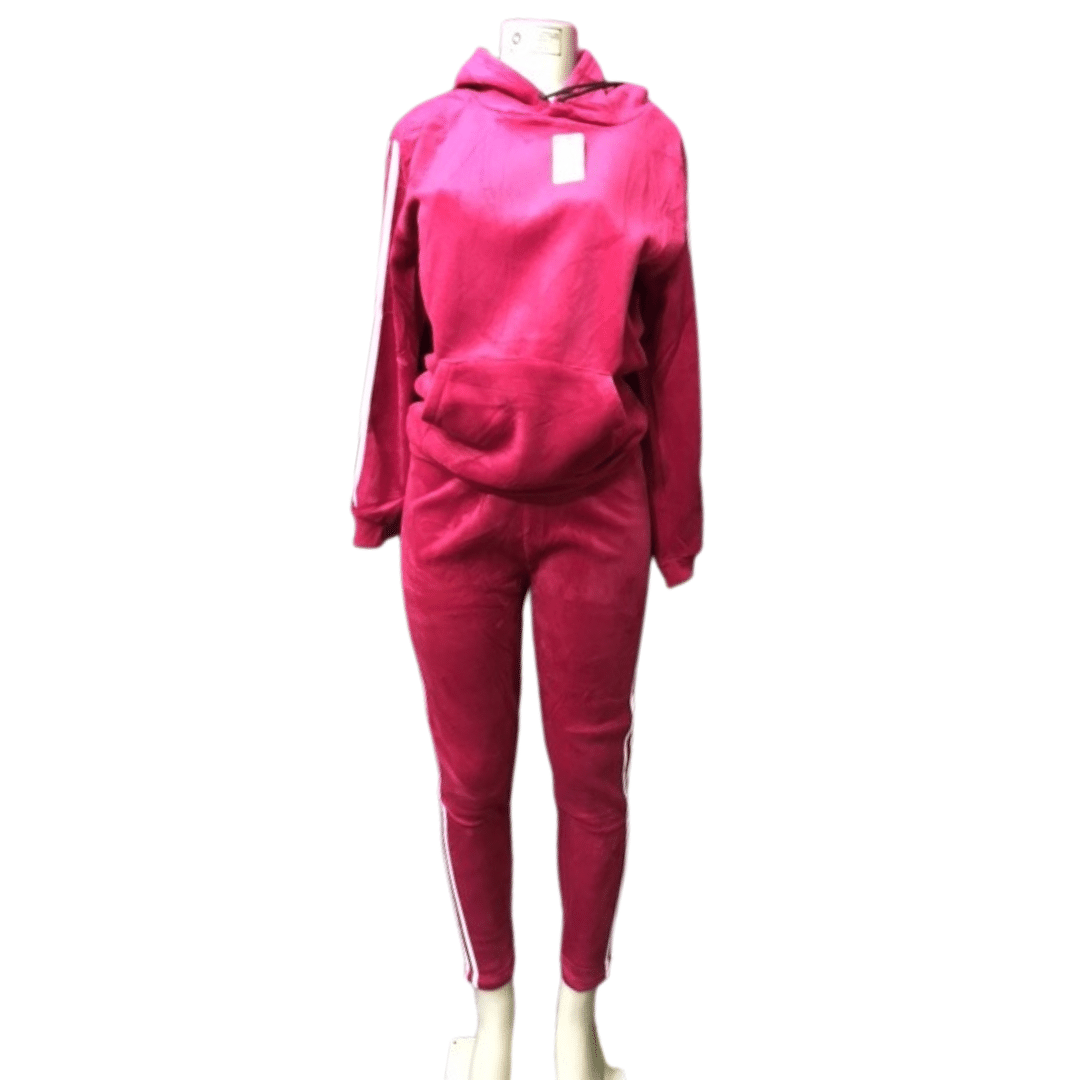 Hoody Velour Set With Side Stripe 6 Pack Assorted Colors (Size: S/M-L/XL, 3-3)