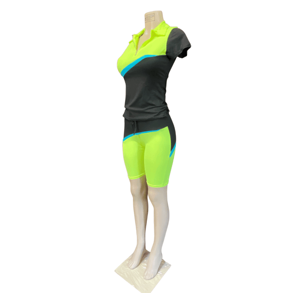 2 PCS Zipper Front Activewear Set 6 Pack Per Color  (Size: S-M-L-XL-XXL, 1-1-2-1-1)