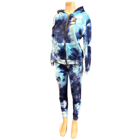 Tie-Dye Zip Front Soft Velour Set Hoodie Set 6 Pack Assorted Print (S/M-L/XL, 3-3)