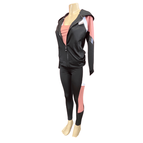 3 Piece Set Leather Look Accent Hoodie Activewear 8 Pack Assorted Colors (S/M-L/XL, 4-4)