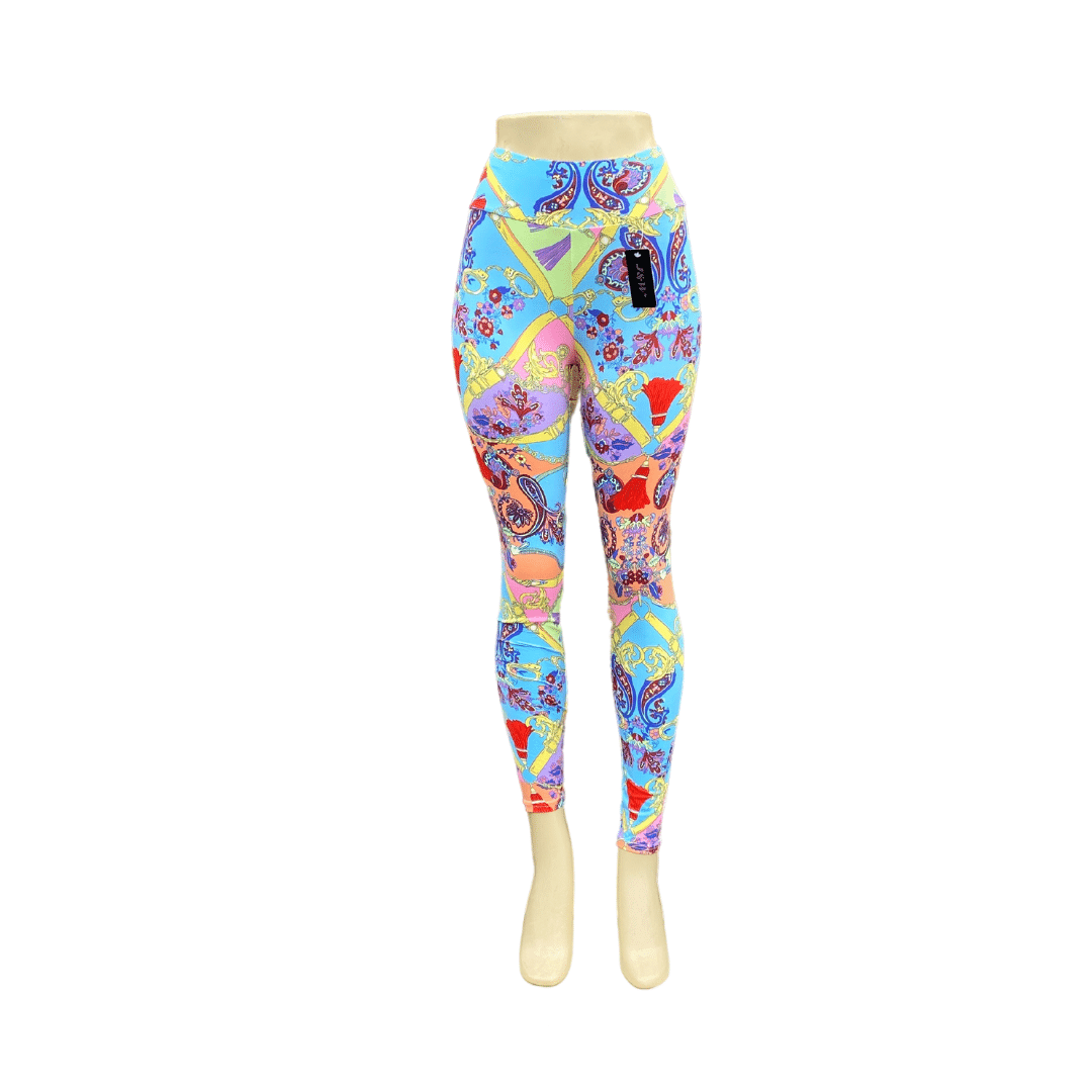 Scarf Print Leggings 6 Pack  (Size: S/M-L/XL, 3-3 )