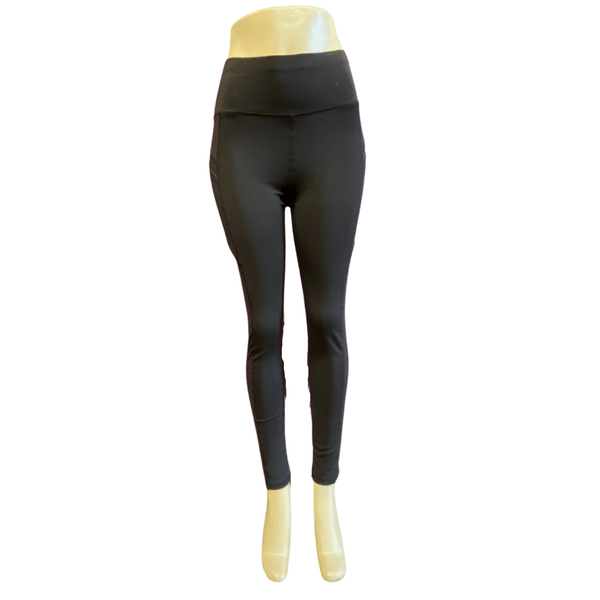 Spandex Black Leggings with Phone Pockets 8 Pack (S-M-L-XL, 2-2-2-2)