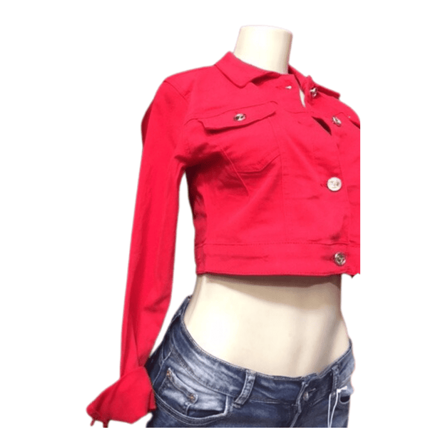 Crop Denim Jacket 4 Pack Per Color (Size: S-M-L-XL, 1-1-1-1)