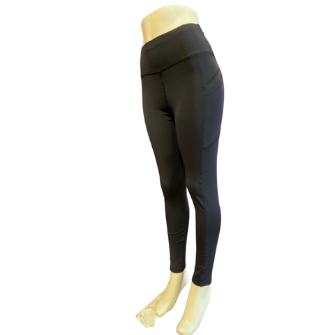 Spandex Black Leggings with Phone Pockets 8 Pack (S-M-L-XL, 2-2-2-2)