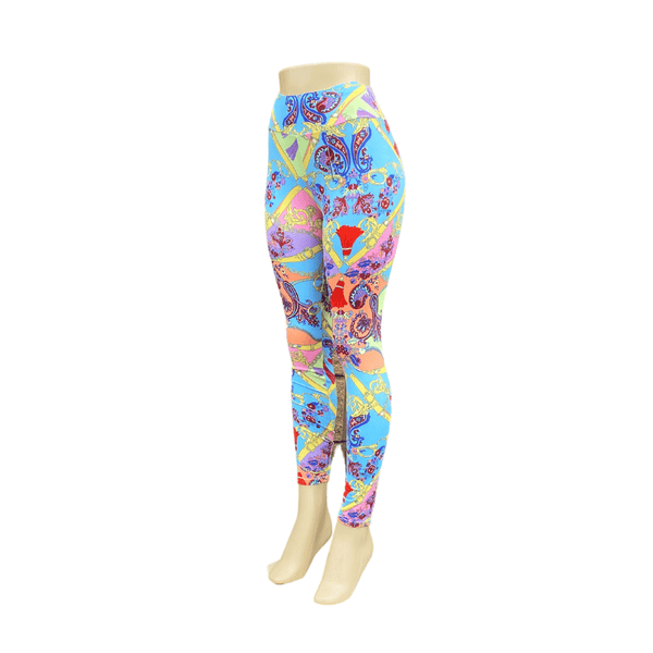 Scarf Print Leggings 6 Pack  (Size: S/M-L/XL, 3-3 )