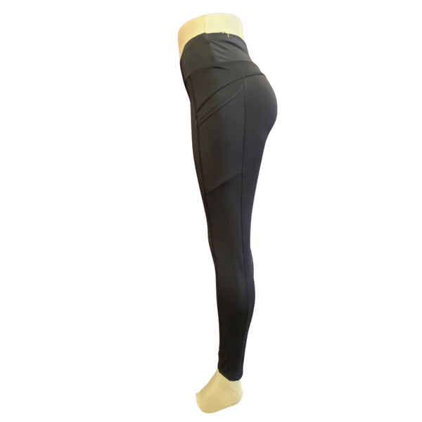 Spandex Black Leggings with Phone Pockets 8 Pack (S-M-L-XL, 2-2-2-2)