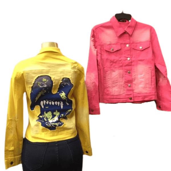 Painted Jean Jacket 3 Pack Per Color (Size: S-M-L, 1-1-1)