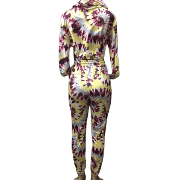 Tie Dye Hoody Zipper Front 2 Pc Set 6 pack (Size:  S-M-L, 2-2-2)