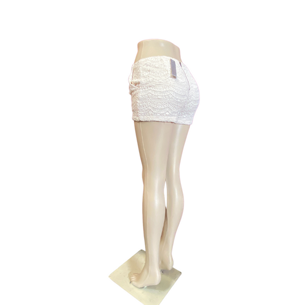 Crochet Two Side Pockets Zipper Back Short Shorts 6 Pack One color As Shown  (Size: S/M-L/XL, 3-3)